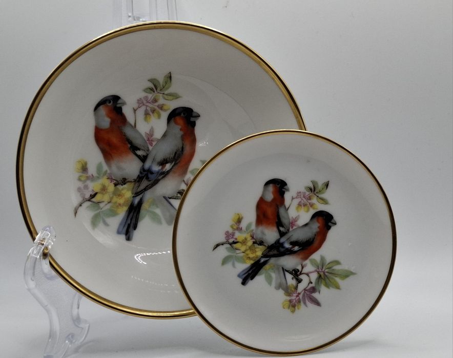 AK Kaiser Vögel/ptaki - miseczka + podstawka  - 6 kpl.