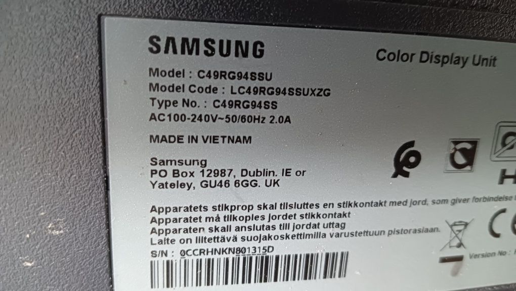Monitor Samsung 49"