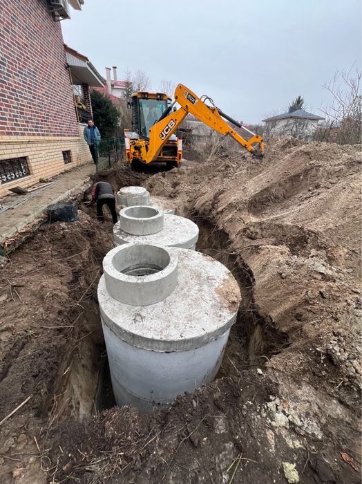 Септик під ключ, копка каналізацій комуникации, вигрибние ями под ключ