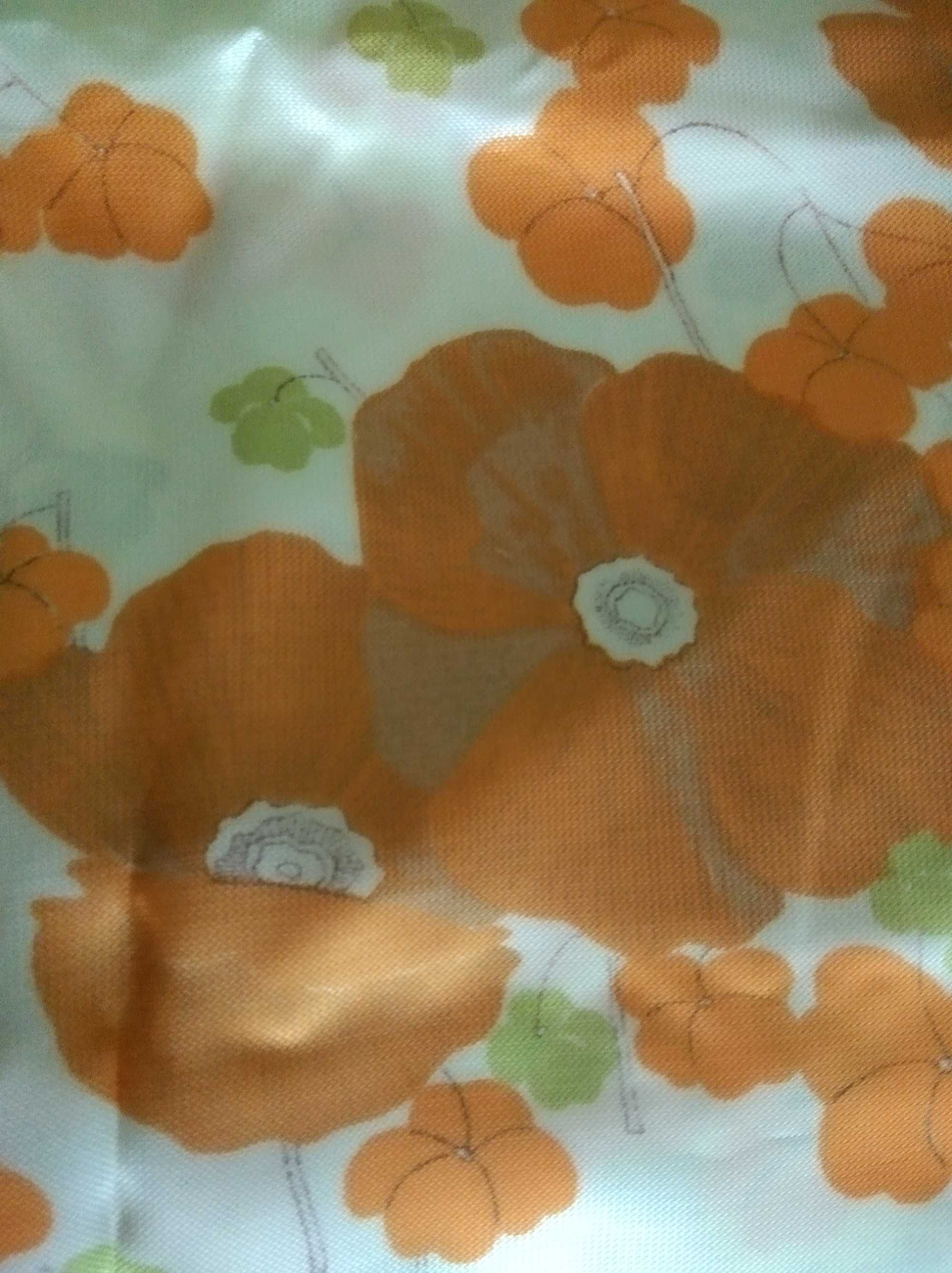 Ткань искуственный шелк с маками оранжевыми времен ссср раритет винтаж