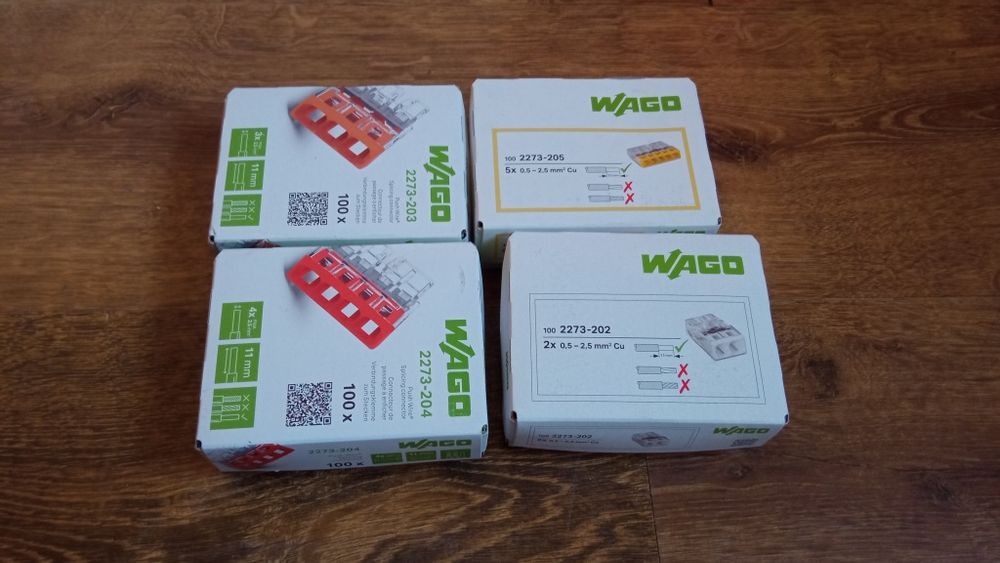 Złączki WAGO - drut, linka. Oryginalnie zapakowane