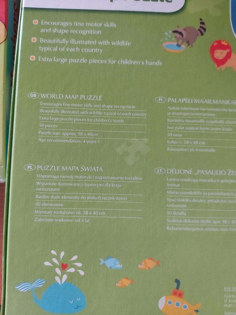 Puzzle -Mapa swiata