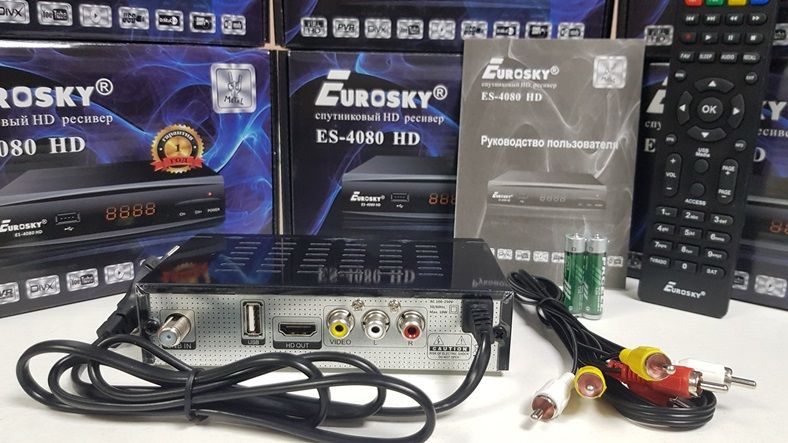 Супутниковий тюнер EuroSky ES-4080 Т2Mi мультистрим ПРОШИТ Mpeg4 Full