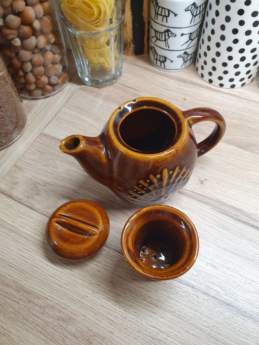 Imbryk PRL zaparzacz czajniczek porcelana jak Mirostowice Pruszków