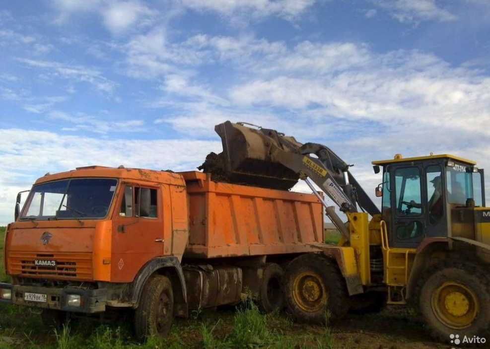 Отсев, песок, щебень, вывоз мусора, экскаватор, автовышка, Зил, Камаз