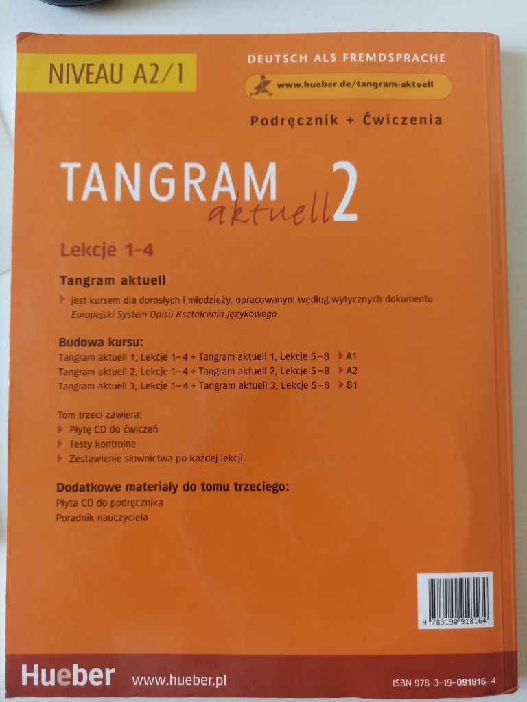 Tangram aktuell 2 /lekcje1-4 podręcznik+ćw+płyta cd