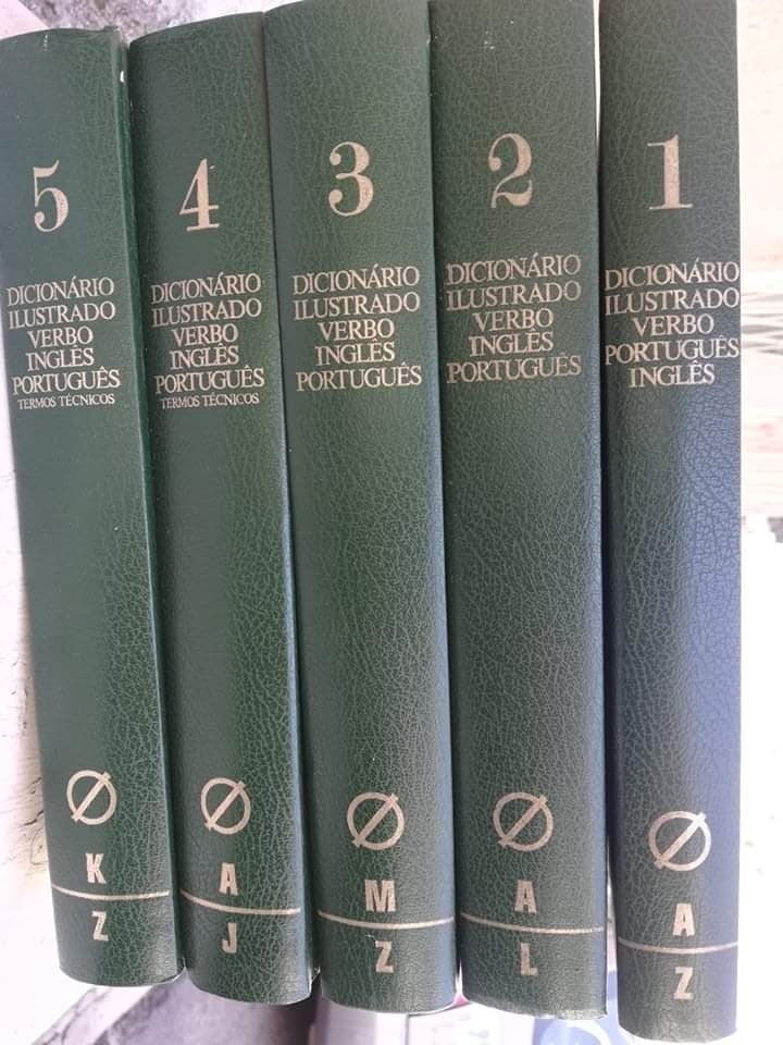 Oportunidade 5 volumes Enciclopédia Ilustrada Verbo Português Inglês