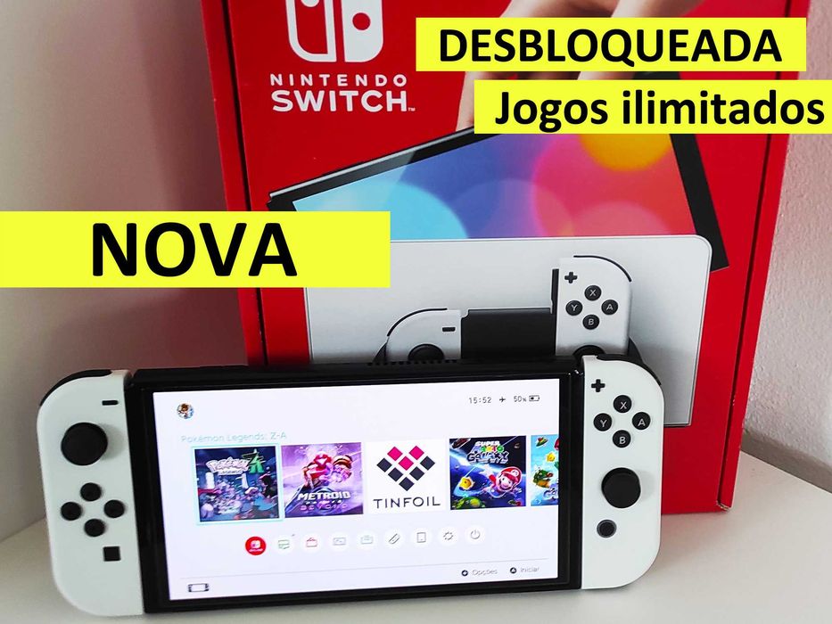 [Nova/Selada] - Nintendo Switch Oled - Desbloqueada CFW - Cartão 128gb