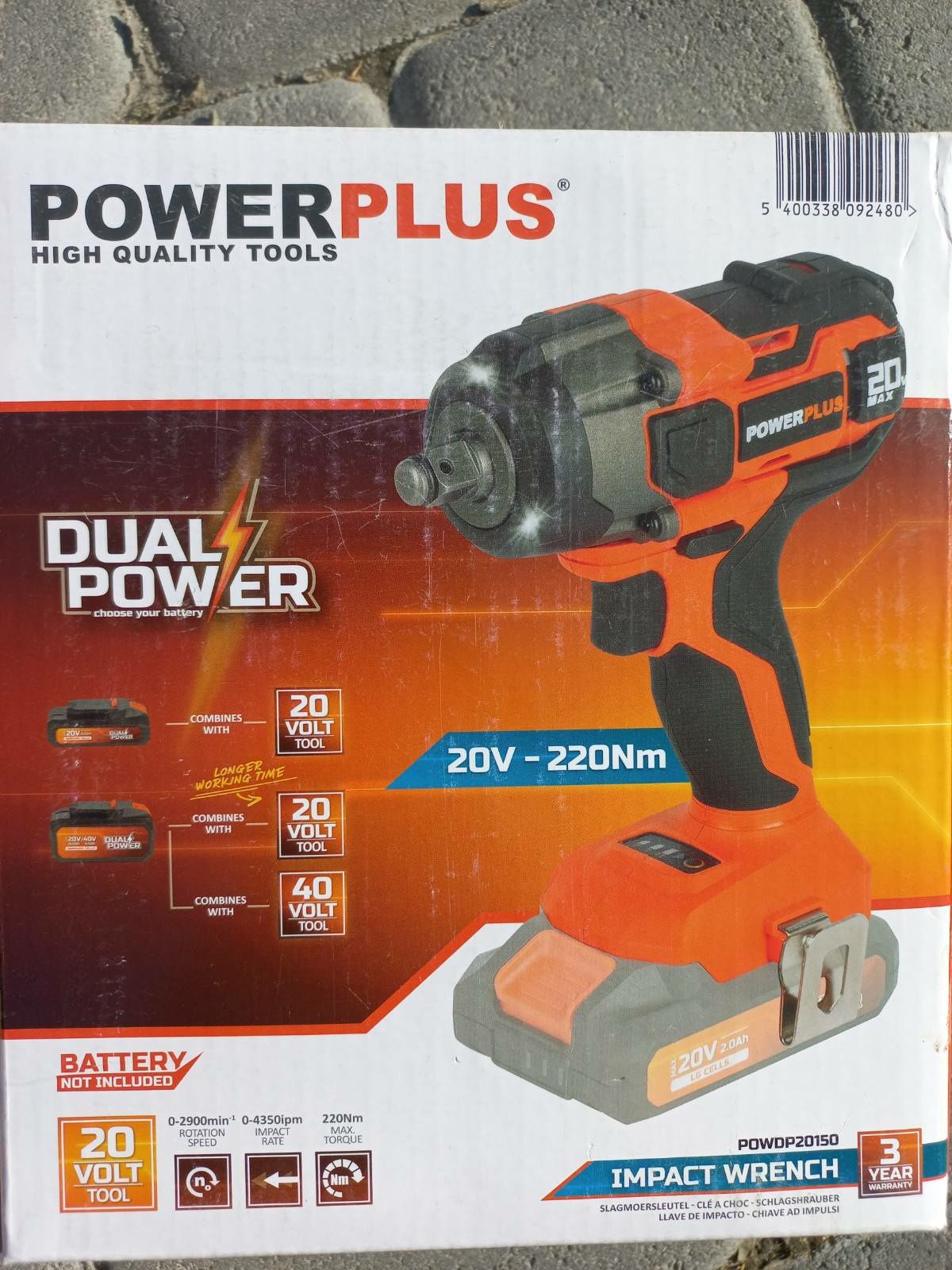 Аккумуляторний гайковерт імпакт powerplus powdp20150