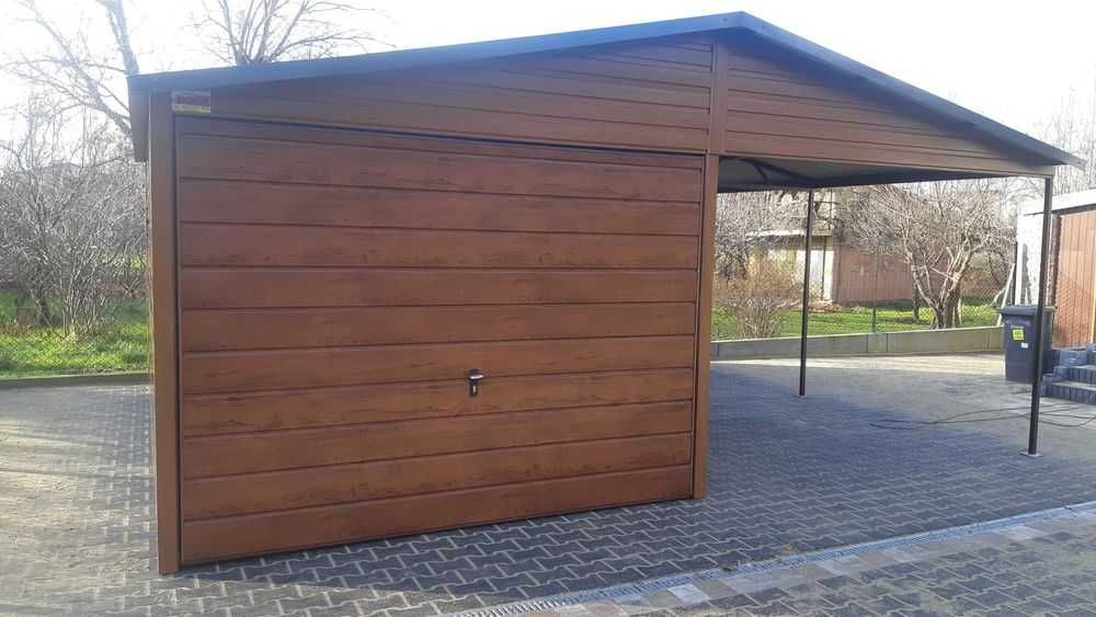Ładny Garaż Blaszany Drewnopodobny 6x5 -Garaże Blaszane- Romstal