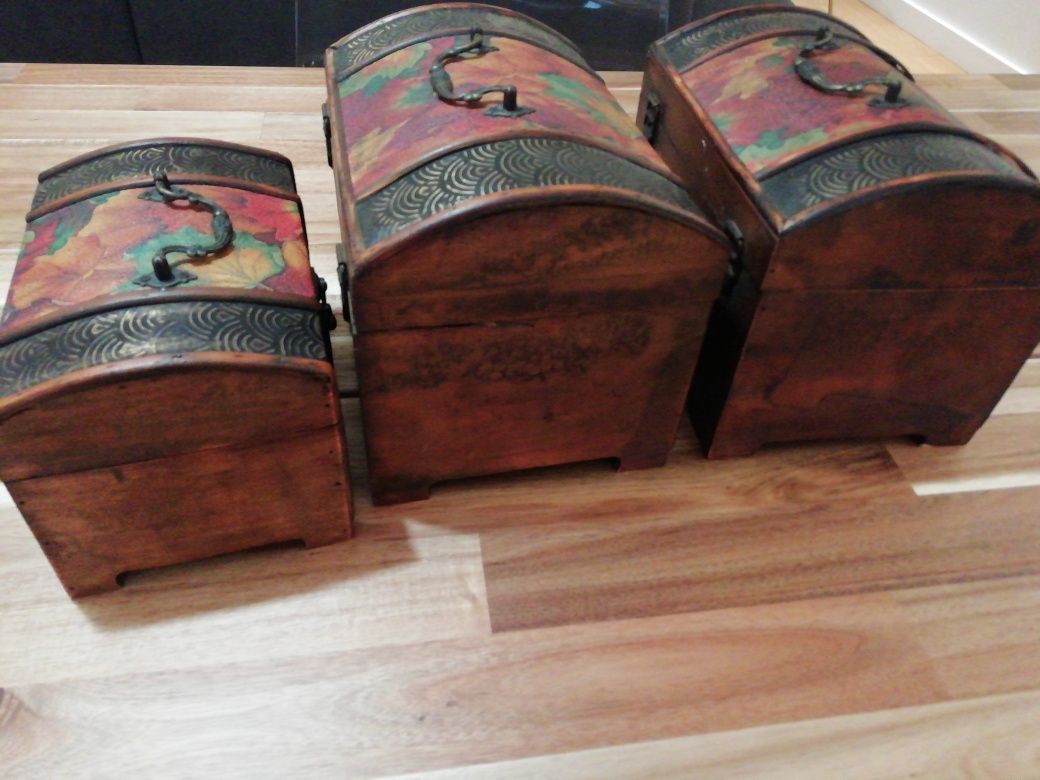 3 Caixas de madeira antigas