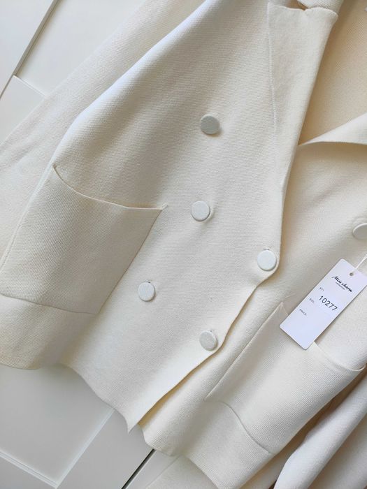 Elegancki zestaw sweterkowy sweter dzianina garnitur wide leg M L