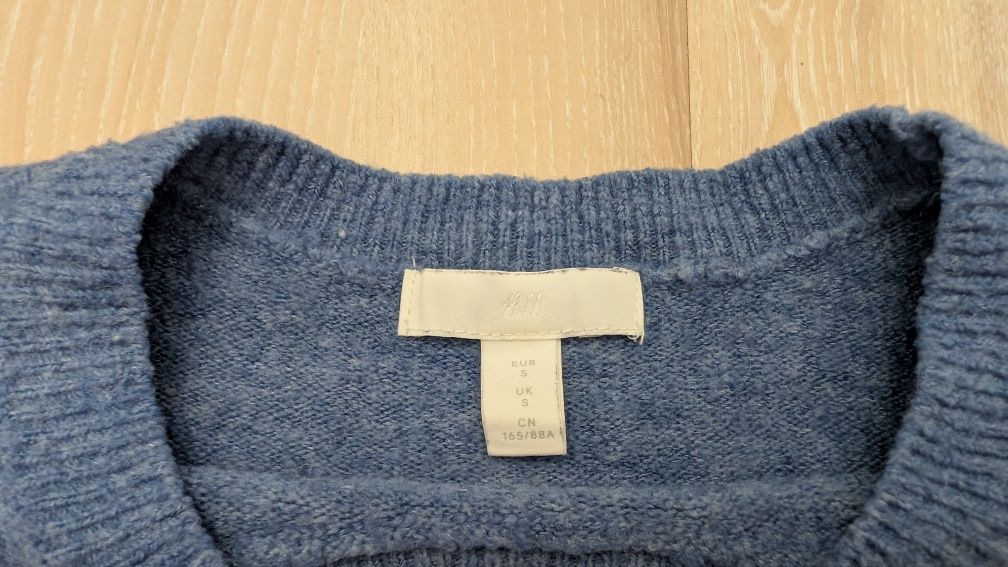 Sweter H&M oversize boxy S niebieski w pasy