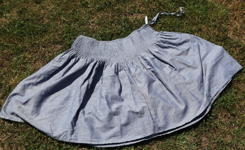 spódnica(ce) biała w niebieskie kwiaty,a'la jeans , malinowa38/40 M/L