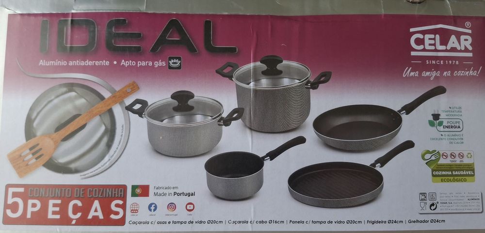 Cojunto 5 peças cozinha aluminio antiaderente