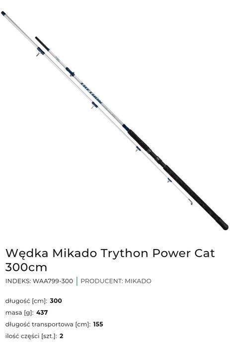 Wędka Mikado trython power cat 300 cm 80-400 cw 2 skład sumowa