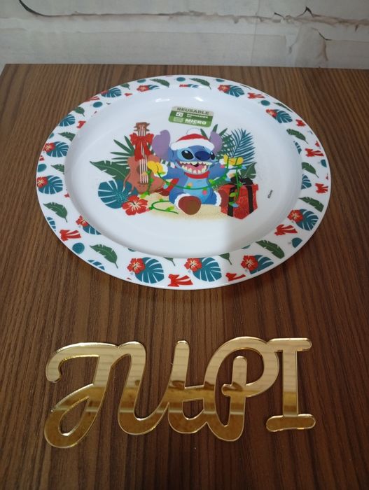 Stitch świąteczny talerz 20 cm