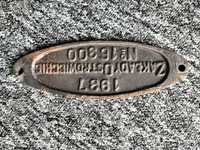 Stara tabliczka zakłady Ostrowieckie 1937