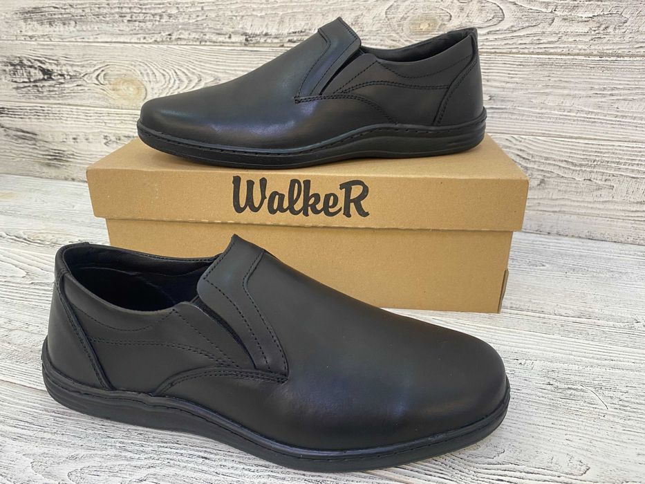 Чоловічі шкіряні туфлі на резинки без шнурка розміри 39 – 46 Гарантія!