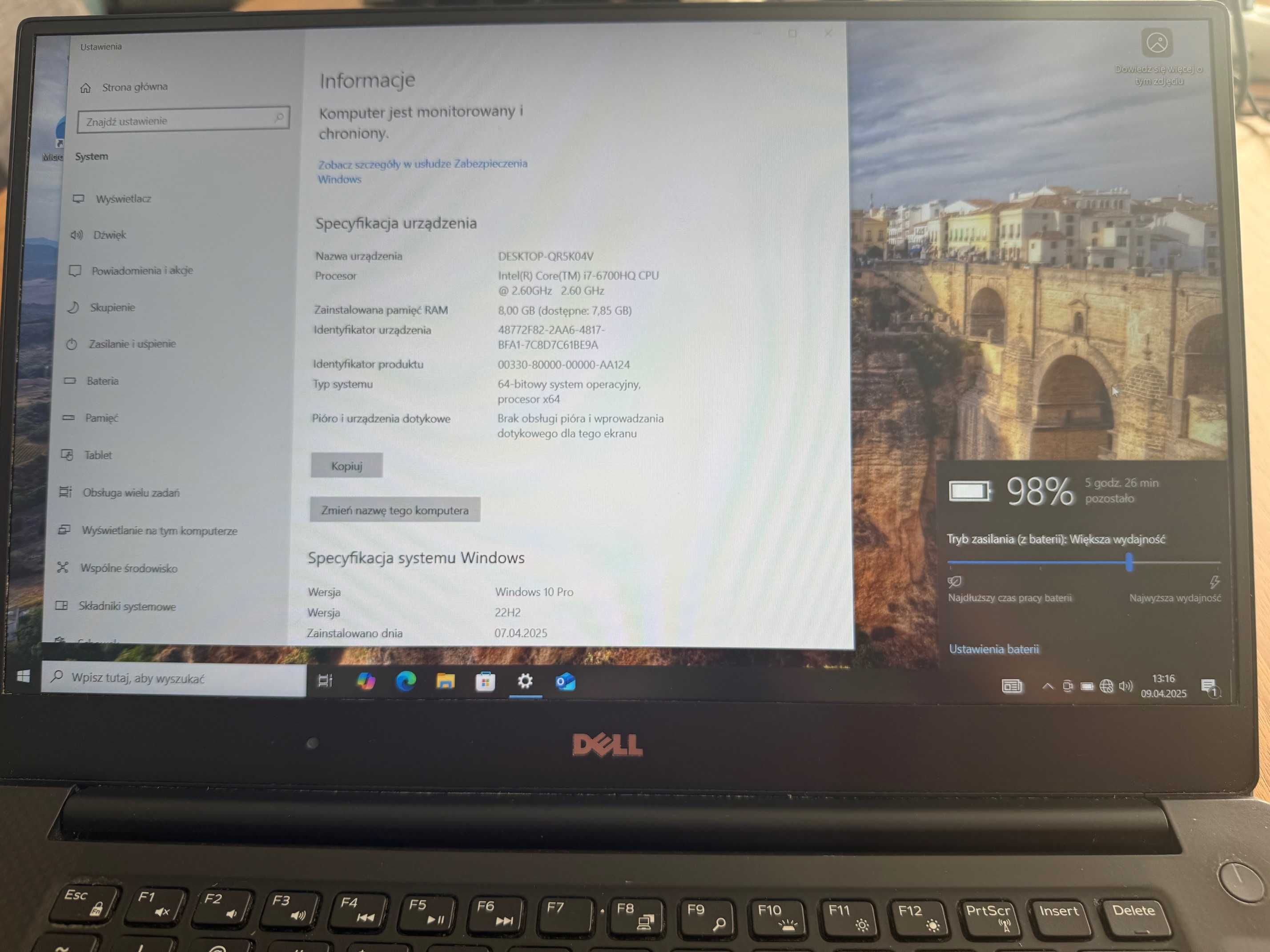 DELL PRECISION 5510 | i7-6HQ | WIN10 | QUADRO M1000M | 240 SSD