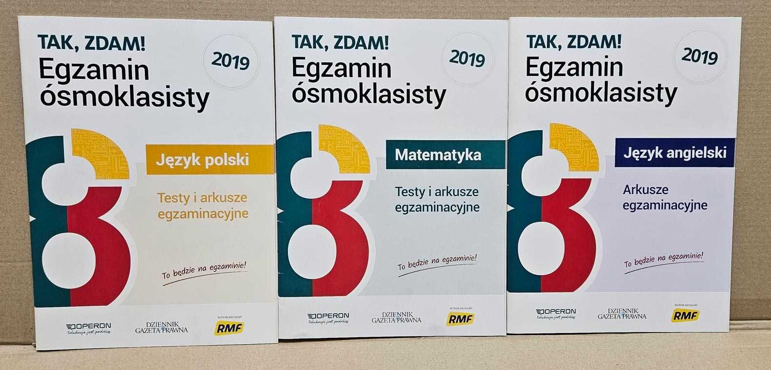 Tak, zdam! Egzamin ósmoklasisty 2019 - komplet 3 zeszyty