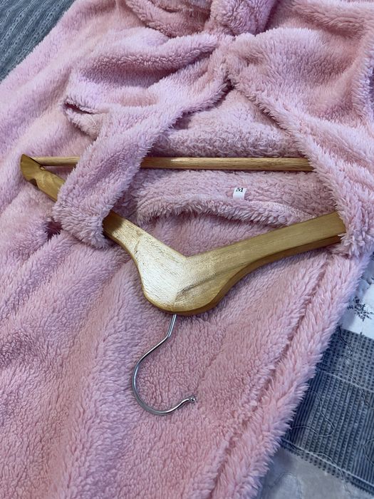 Теплый махровый домашний халат костюм