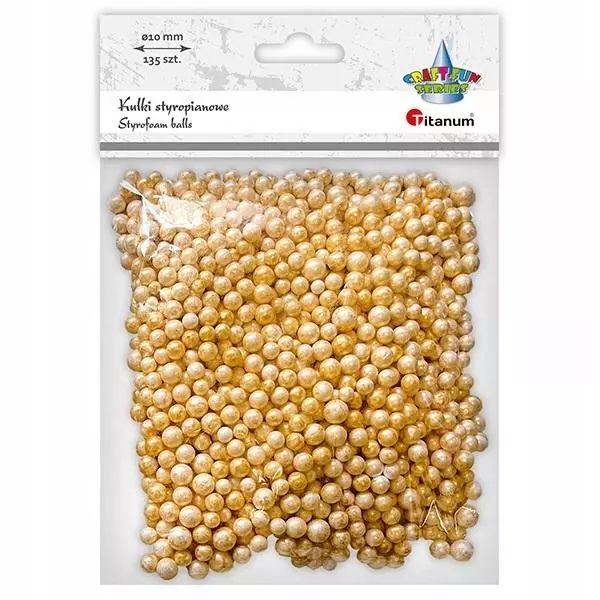 Kulki styropianowe 5/7mm 135szt złote. Titanum. Nowy Produkt