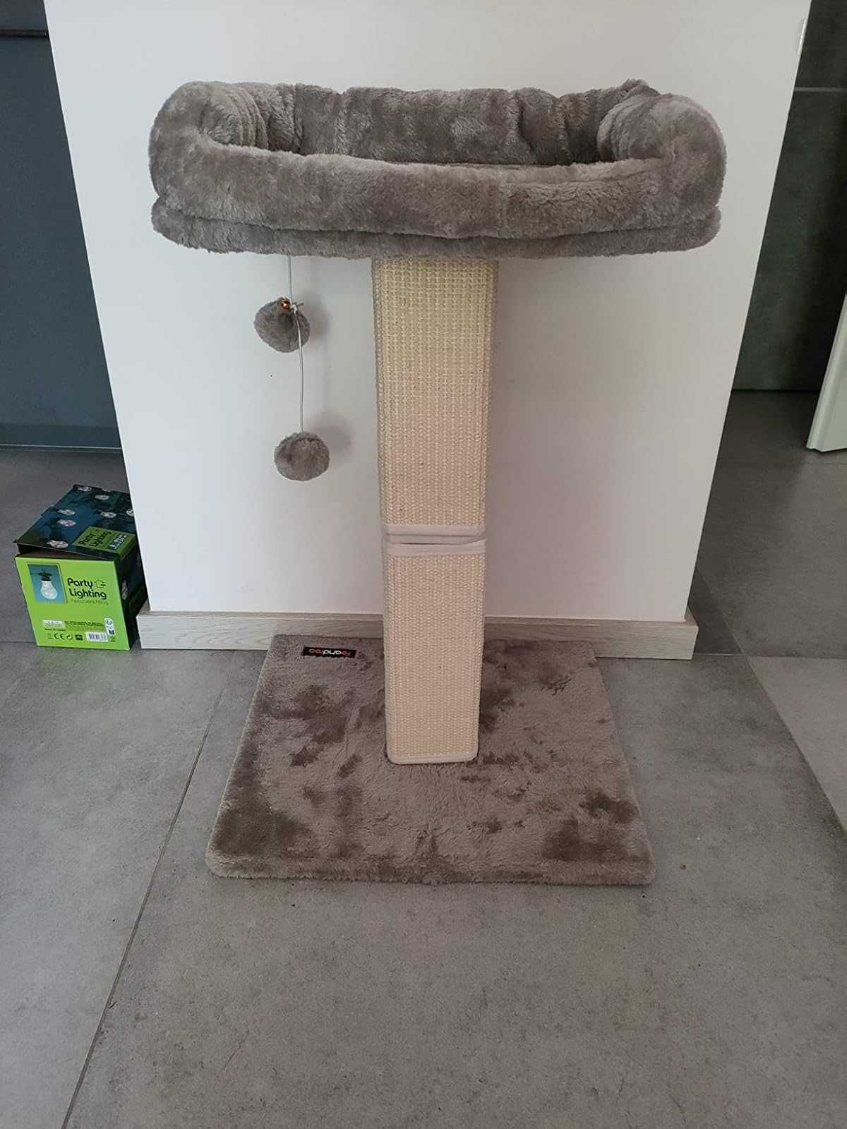 Drapak dla kota NOWY z platformą z pluszu 40 x 30 cm, 71 cm jasnoszary