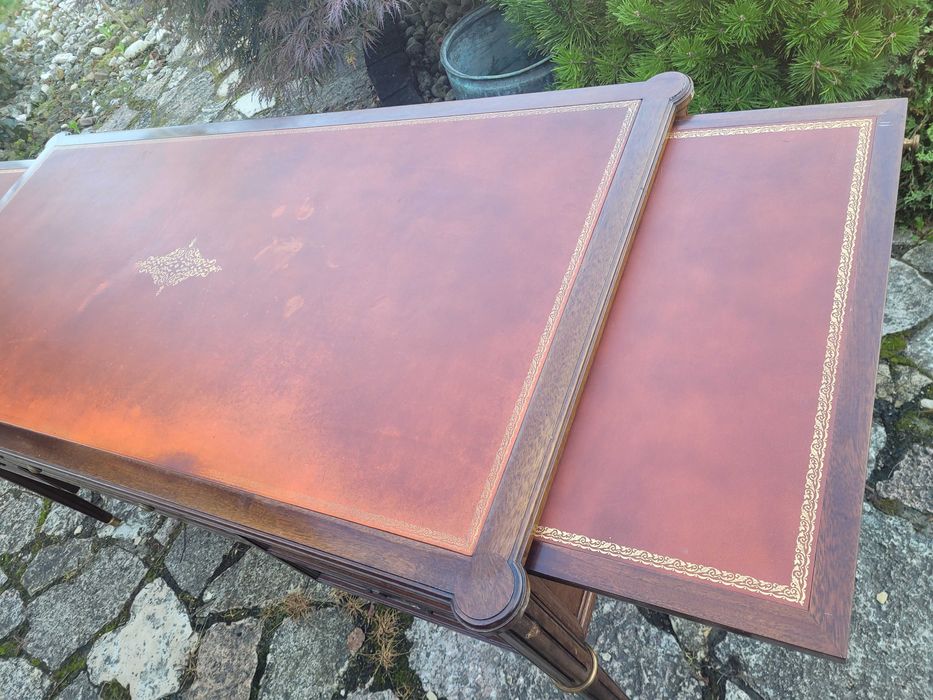 biurko Louis Philippe Francja  antyk retro design skóra mahoń