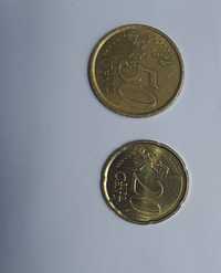 Moneta 50 euro cent 1999 hiszpania plus moneta 20 euro cent 2018 cent