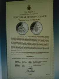 Moneta Jan Paweł II Inauguracja Pontyfikatu