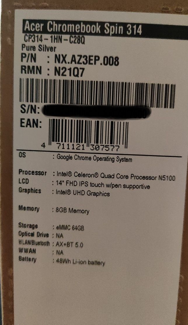 Acer Chromebook spin 314