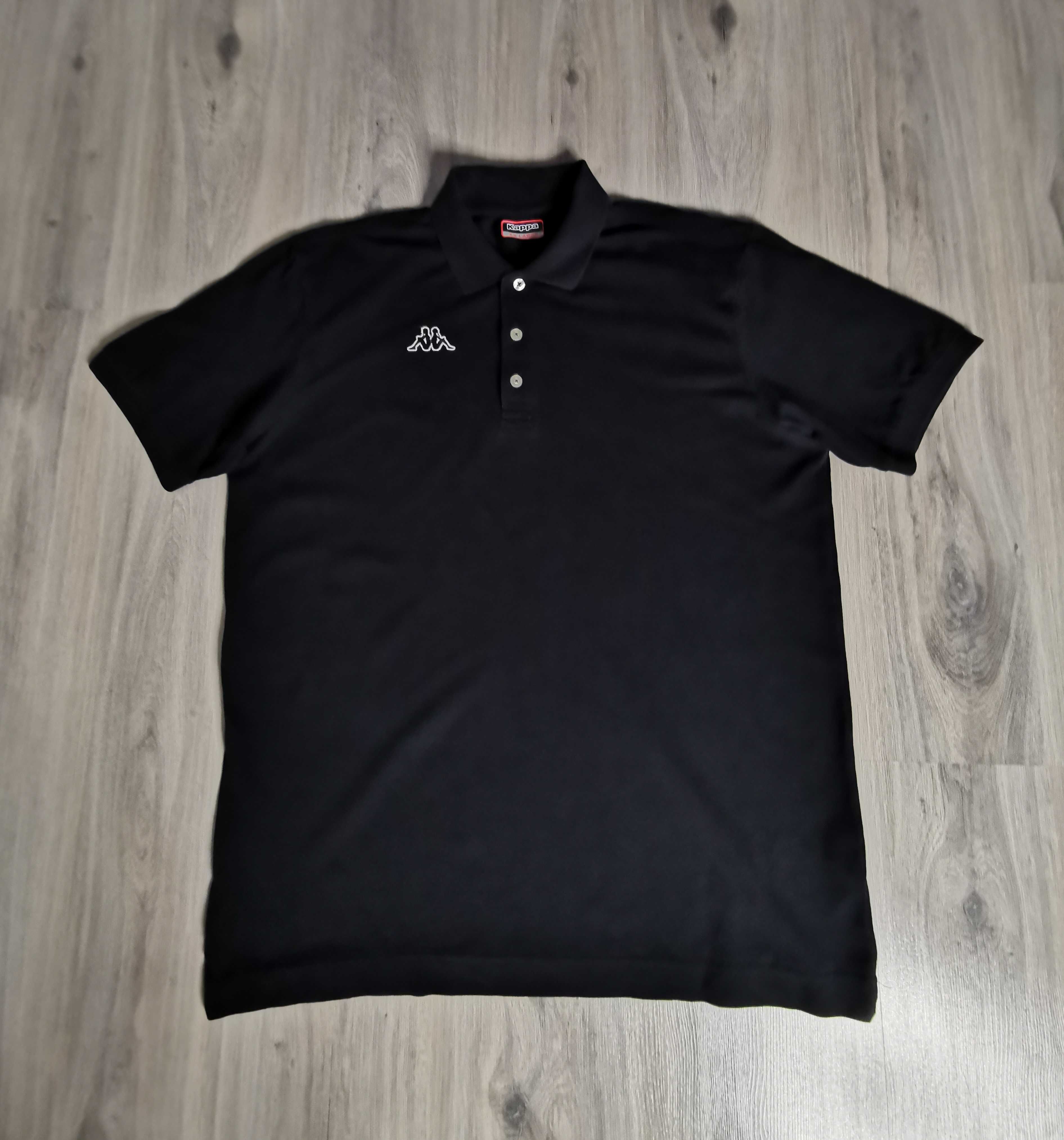 T-shirt polo Kappa rozmiar 2XL/XXL wyszywane logo czarny