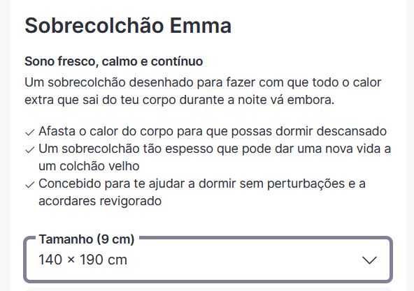 Sobre colchão EMMA