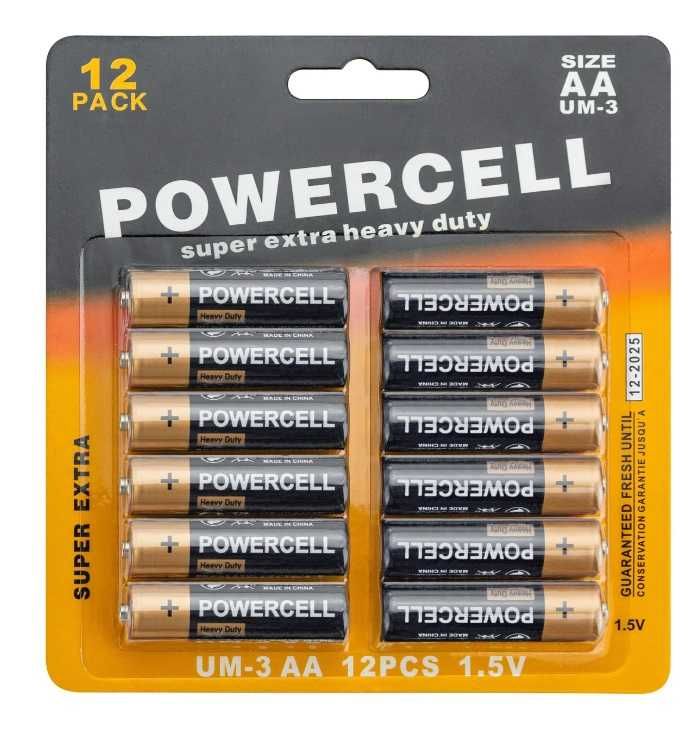 12 x BATERIA AA R6 POWERCELL Paluszki Baterie Zestaw 12 sztuk