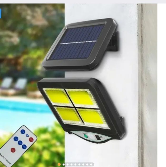 фонарь вуличний з датчиком  руху прожектор на сонячній батареи дроп