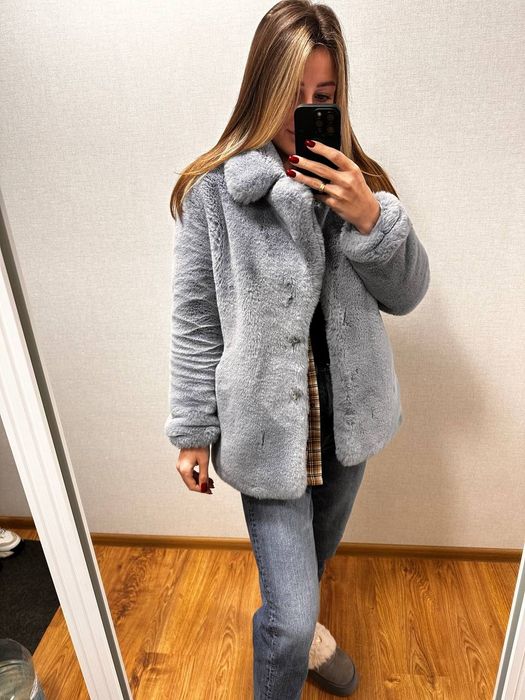 Шубка блакитна штучне хутро