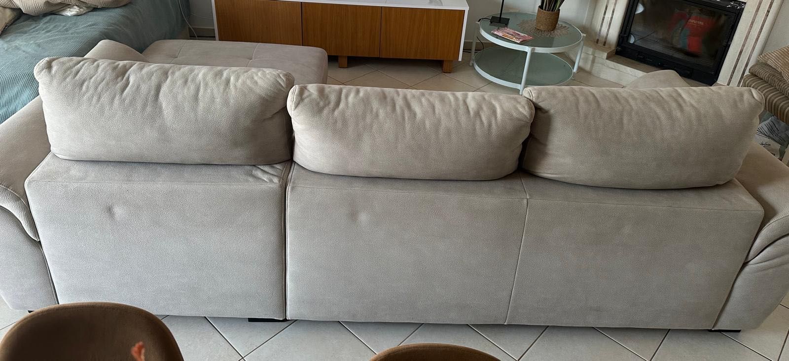 Sofá chaise lounge bege