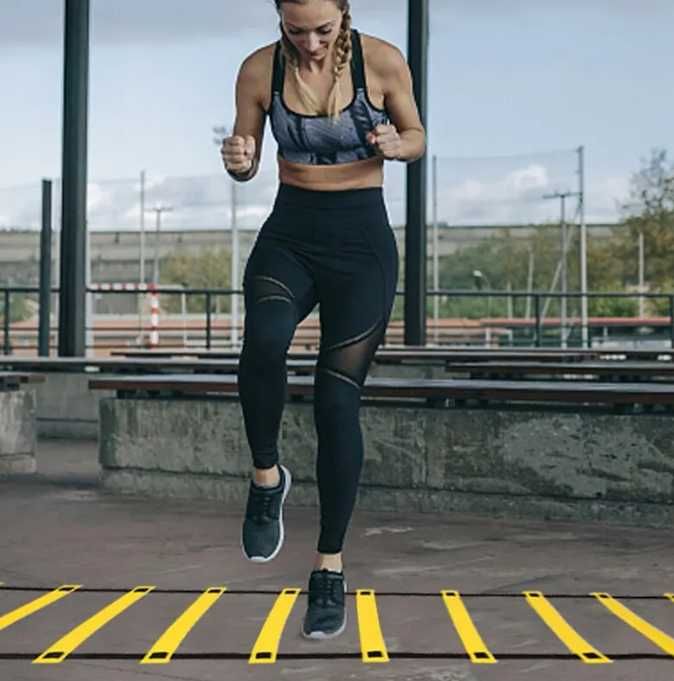 Drabinka treningowa gimnastyczna do ćwiczeń 6m 12 szczebli regulowana