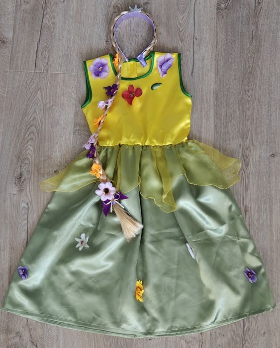 Strój Pani Wiosny z warkoczem rozm. 110