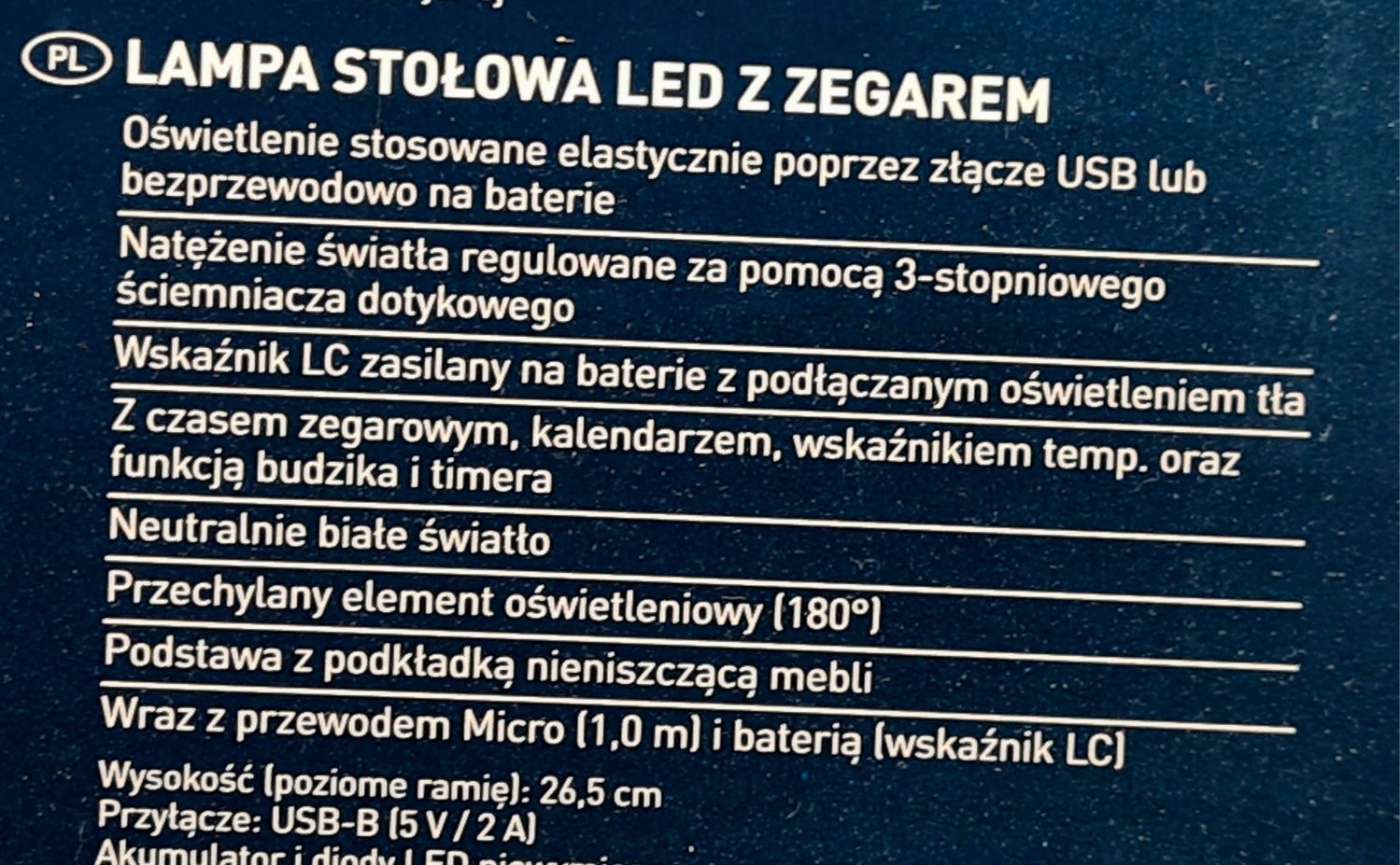 lampka lampa biurkowa livarno lux livarnolux biała nowa