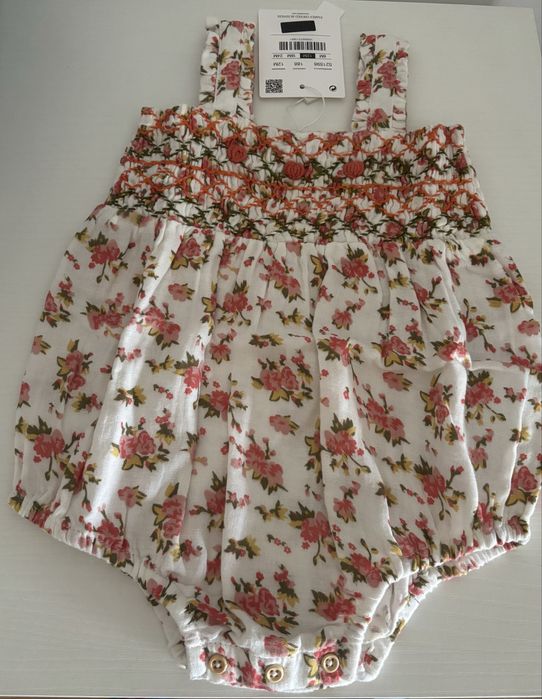 Vestido body Lanidor Menina 12 Meses – Novo com Etiqueta, 100% Algodão