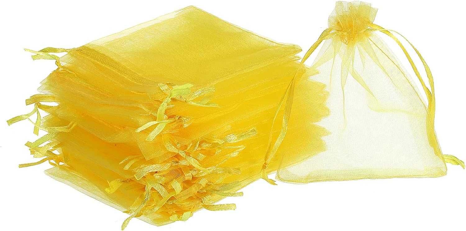 50 szt. 10 x 12 cm woreczki kieszenie z organzy ze sznurkiem