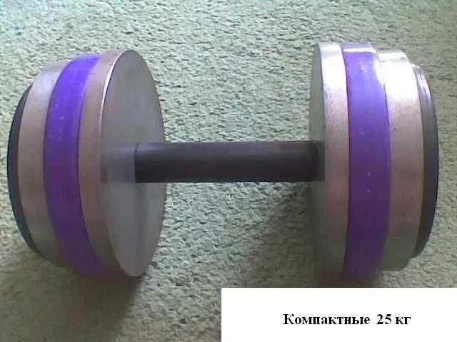 Наборные металлические гантели от 1 кг до 25 кг блины Inter Atletika