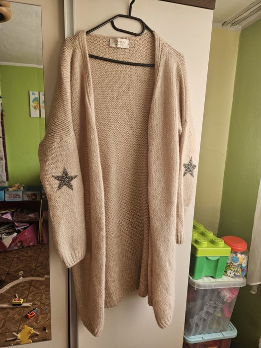 Kardigan beżowy r.XL wełna