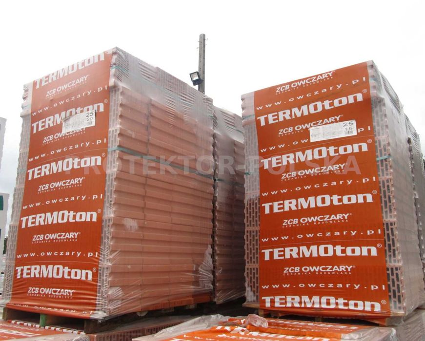 pustak TERMOTON 25cm kratówka cegła dziurawka DIAMENT SZLIF OWCZARY