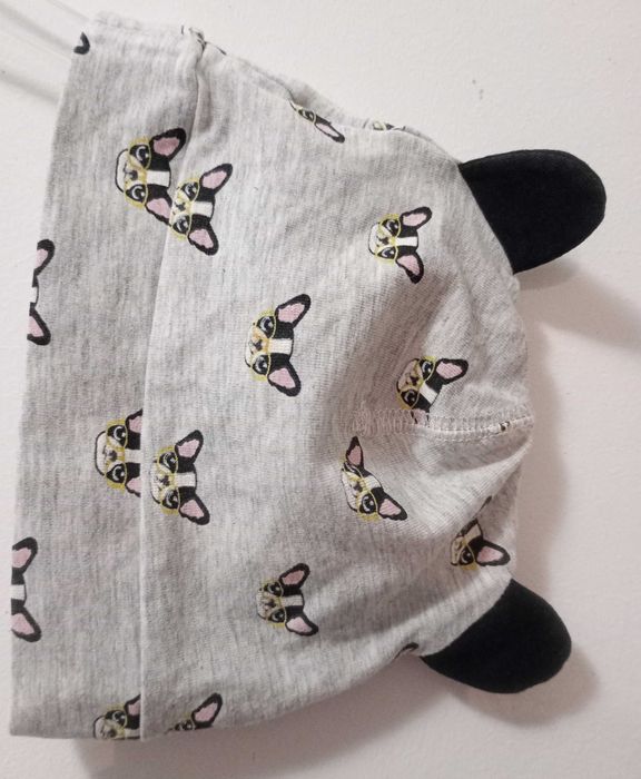 H&M czapka buldożki buldogi uszka