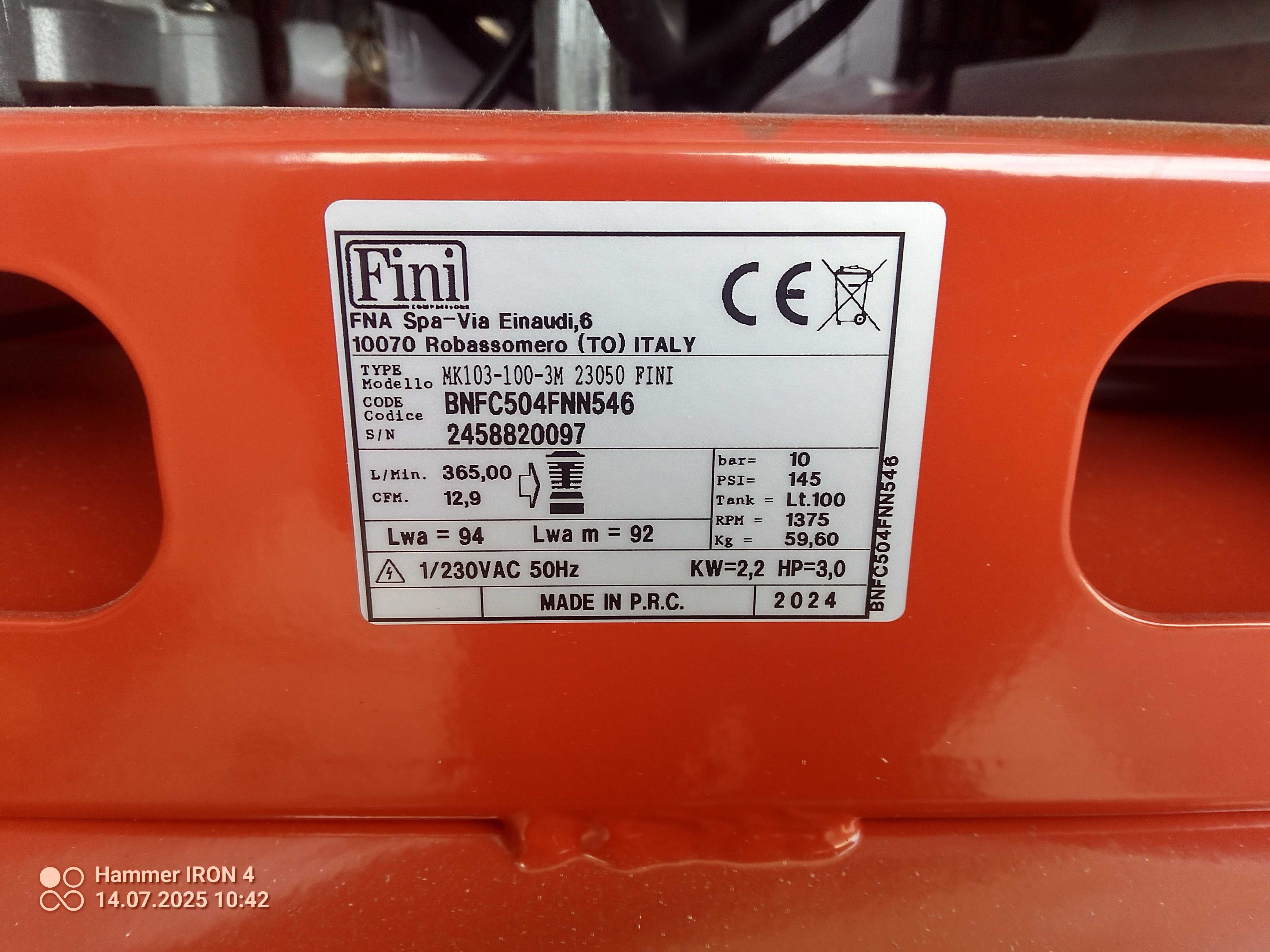 Sprężarka kompresor Fini MK 103.100.3M