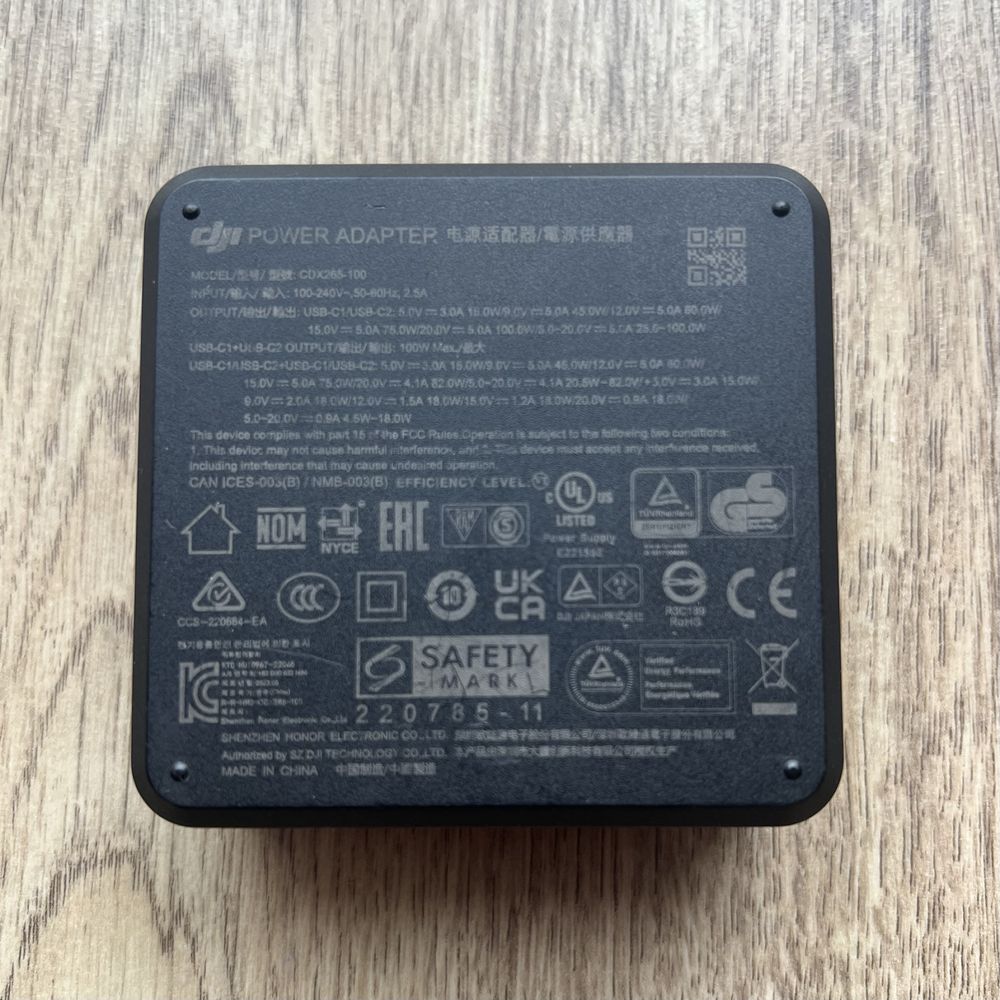 DJI Mavic 3 Power Adapter, адаптер зарядний пристрій USB-C, CDX265-100