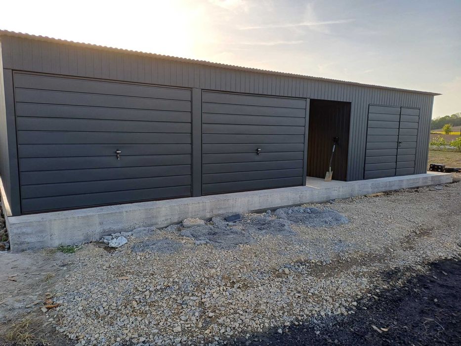 Garaż Blaszany+Zadaszenie Boczne|Magazyn|Konstrukcja Stalowa– ROMSTAL*